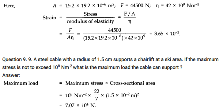 Class 11 Physics Mechanical Properties of Solids Notes