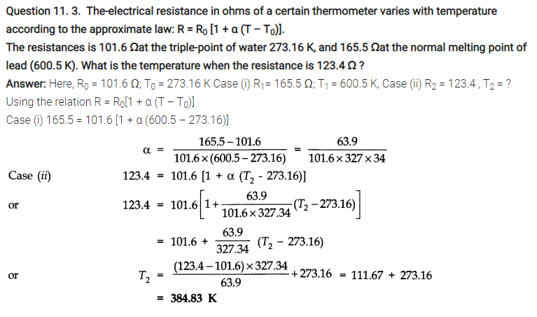Thermal Properties of Matter Notes and NCERT Solution for class 11th