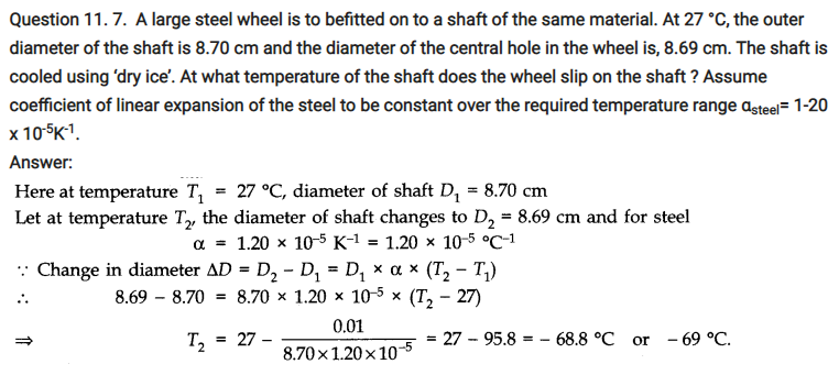 Thermal Properties of Matter Notes and NCERT Solution for class 11th