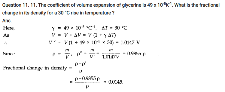 Thermal Properties of Matter Notes and NCERT Solution for class 11th