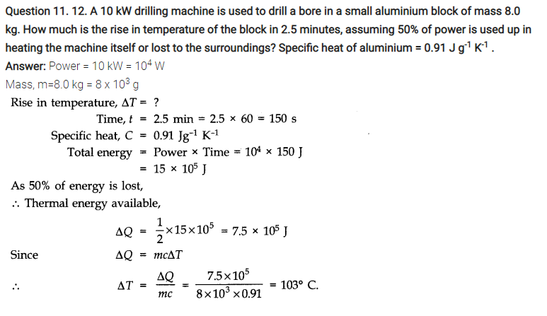 Thermal Properties of Matter Notes and NCERT Solution for class 11th