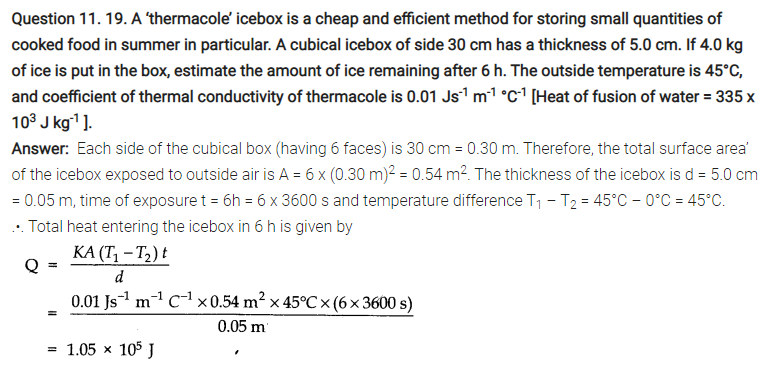 Thermal Properties of Matter Notes and NCERT Solution for class 11th