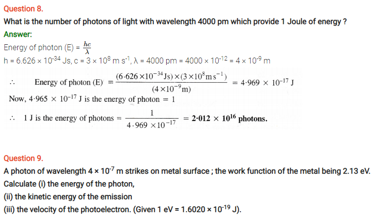 Class 11th Chemistry Chapter 2 Structure of Atom Notes and NCERT Solution