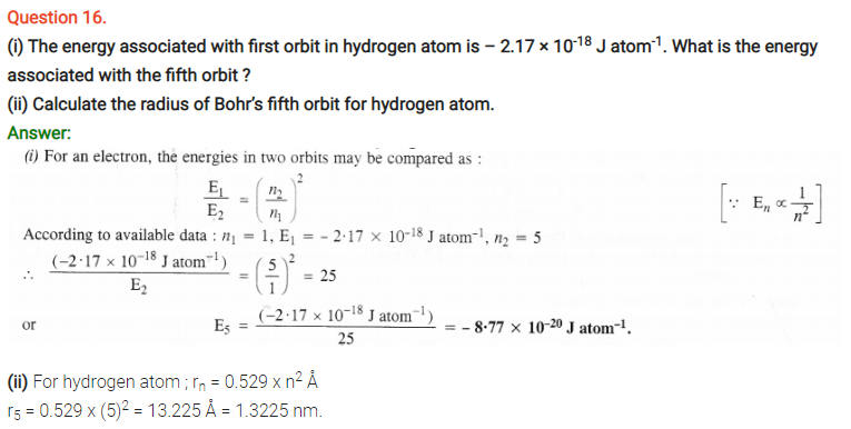 Class 11th Chemistry Chapter 2 Structure of Atom Notes and NCERT Solution