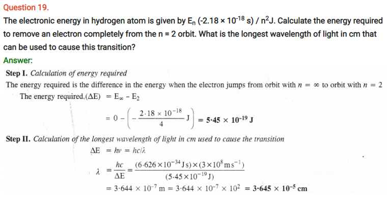 Class 11th Chemistry Chapter 2 Structure of Atom Notes and NCERT Solution
